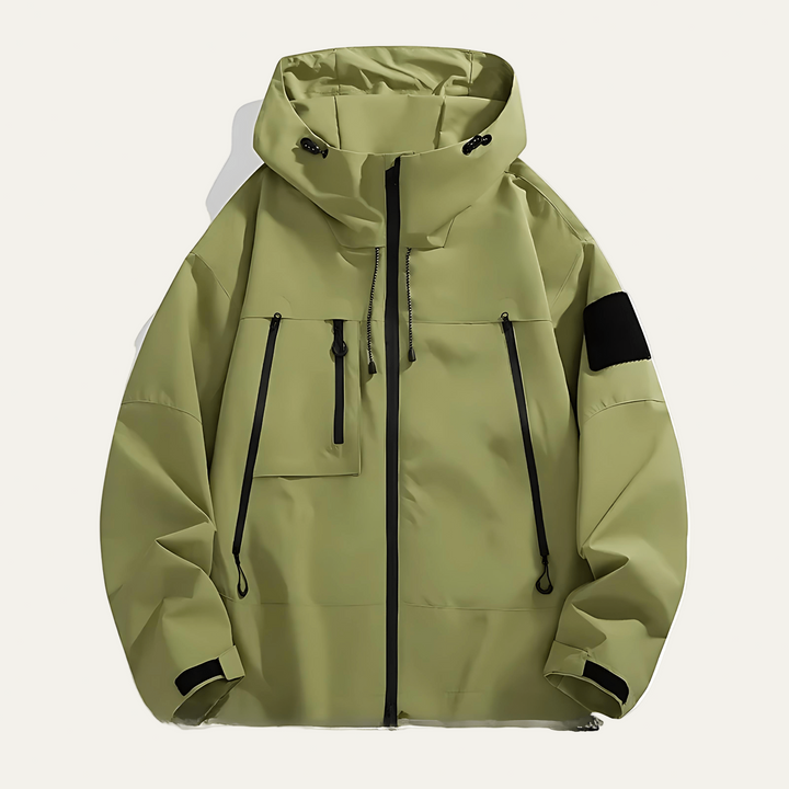 Mens Utility Jacket Technical Fabric Relaxed Fit Hooded - BritishMode