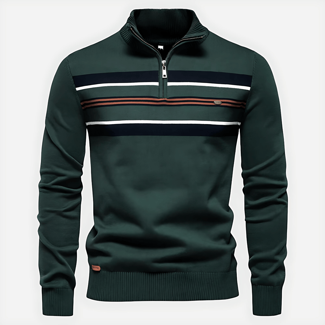 Mens Knit Sweater Quarter Zip Modern Fit - BritishMode