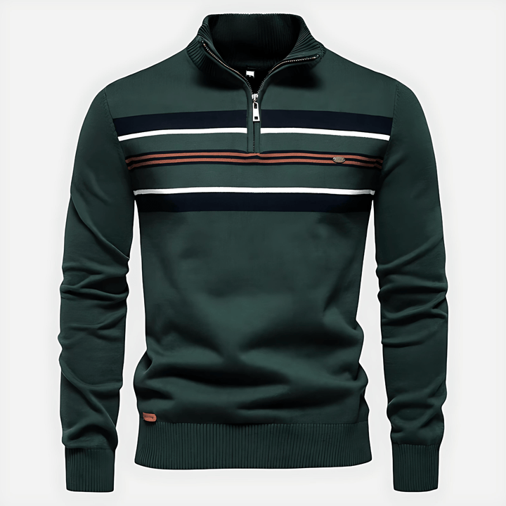 Mens Knit Sweater Quarter Zip Modern Fit - BritishMode