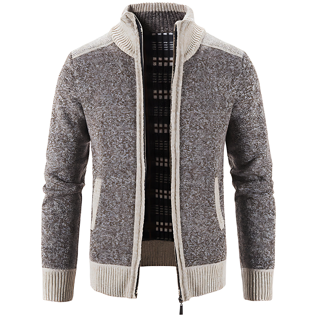 Womens Cardigan Stand-Up Collar Modern Design - BritishMode