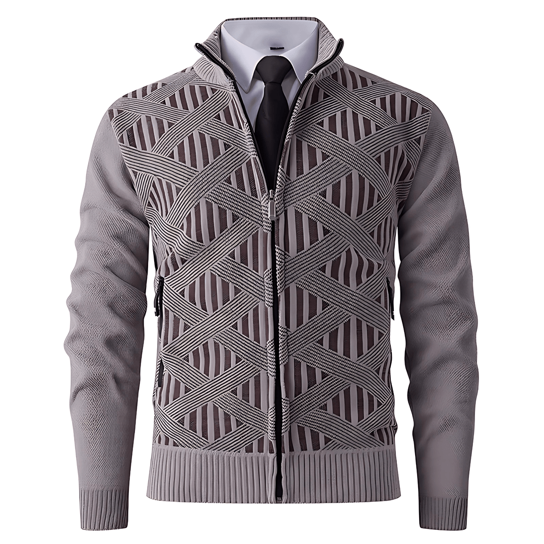Mens Zip Cardigan Structured Fit Modern Design - BritishMode