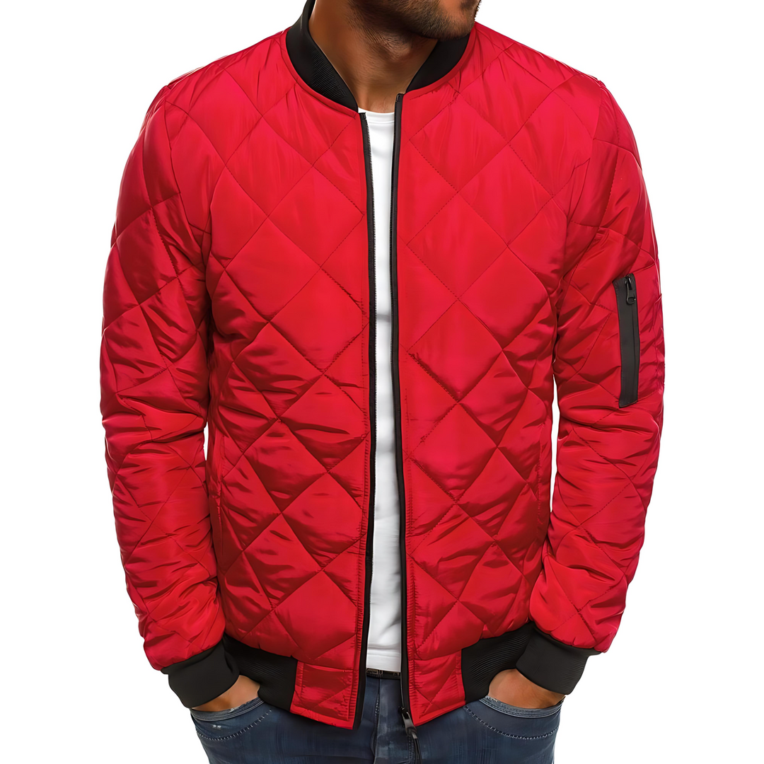 Mens Bomber Jacket Lightweight Diamond Quilted - BritishMode