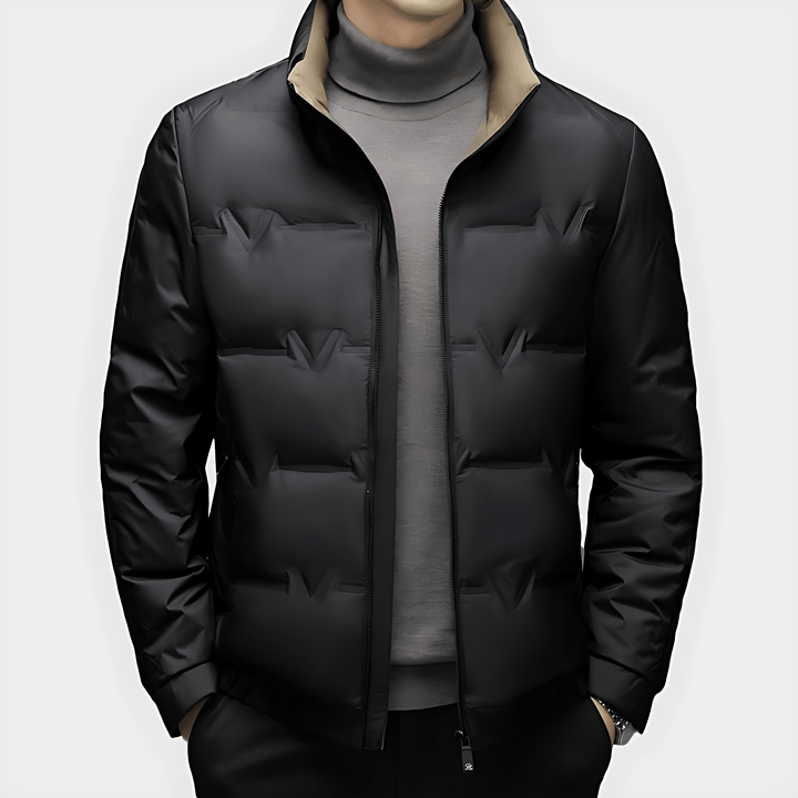 Mens Quilted Puffer Jacket Insulated Full Zip - BritishMode