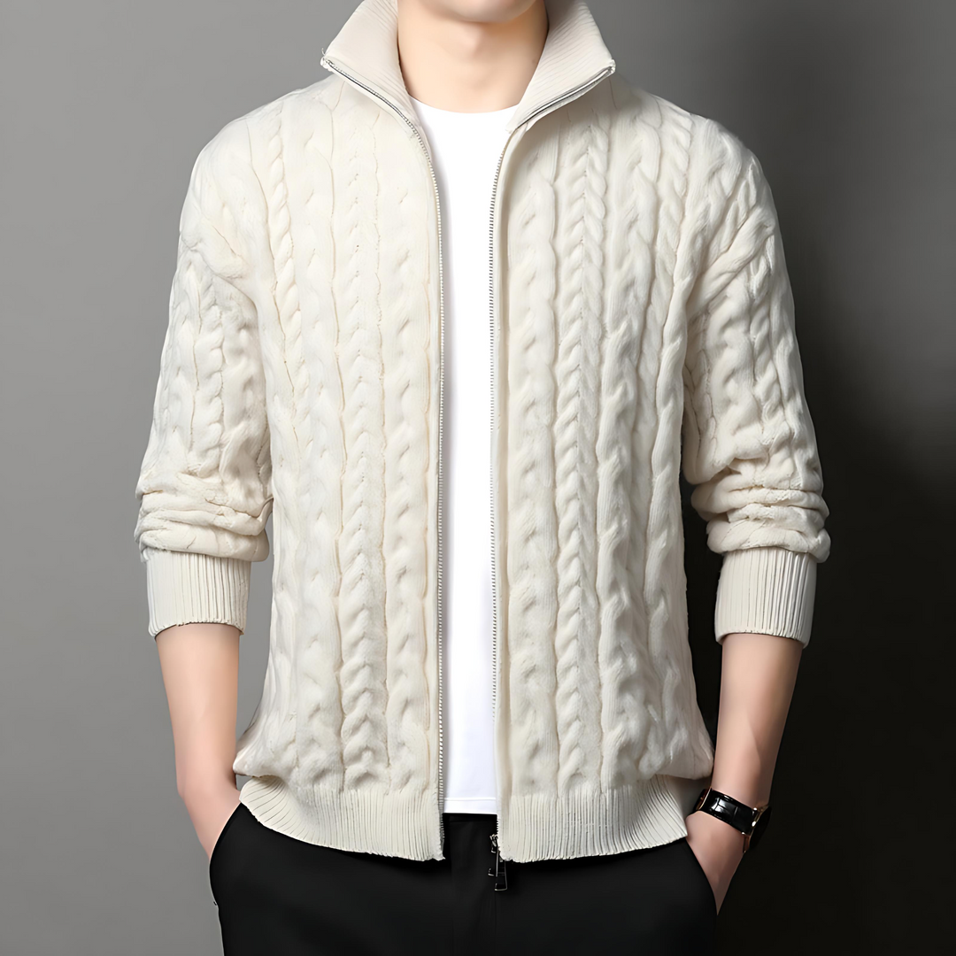 Womens Cable Knit Cardigan Relaxed Fit - BritishMode