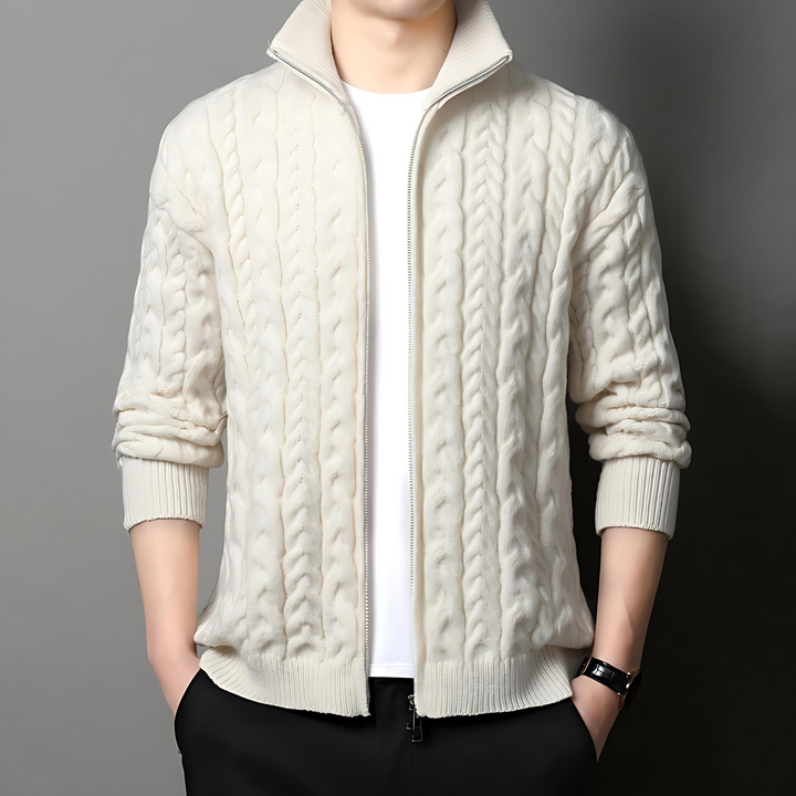 Womens Cable Knit Cardigan Relaxed Fit - BritishMode