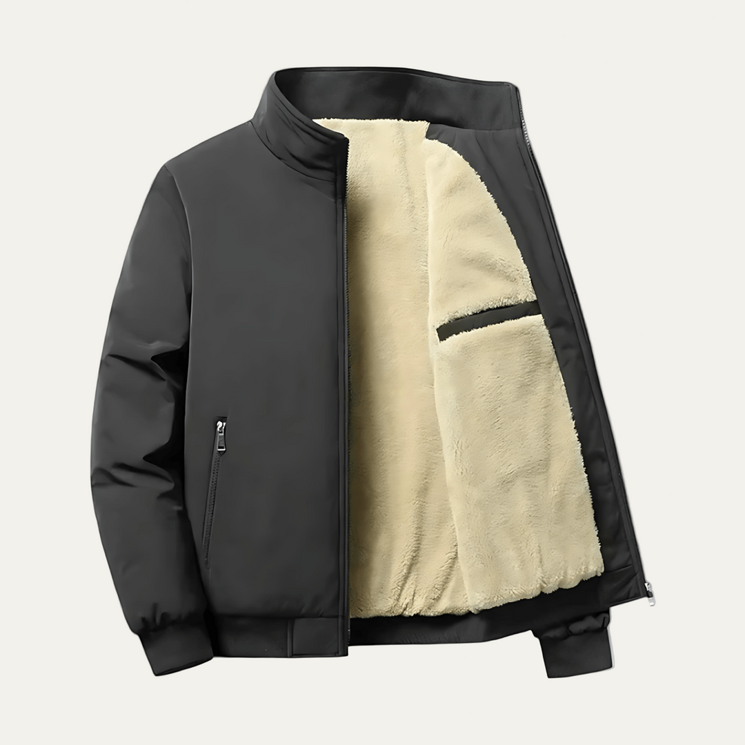 Mens Bomber Jacket Fur Lined Heavyweight Warm - BritishMode