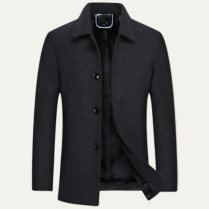 Mens Mac Jacket Plush Lined Three Button - BritishMode