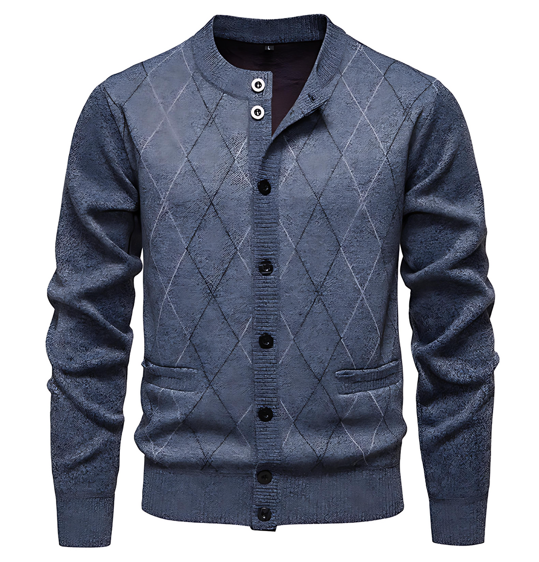 Womens Cardigan Knitwear Diamond Pattern Stylish Fit - BritishMode