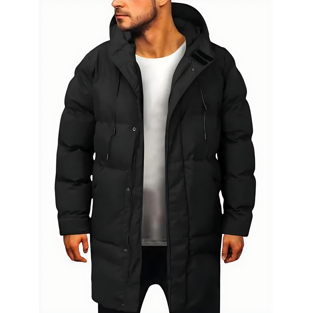 Mens Long Line Parka Coat Insulated Warm - BritishMode