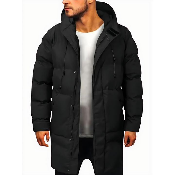 Mens Long Line Parka Coat Insulated Warm - BritishMode