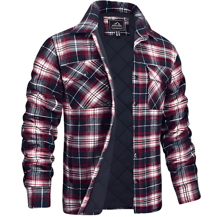 Mens Quilted Shirt Jacket Warm Layered Fit - BritishMode
