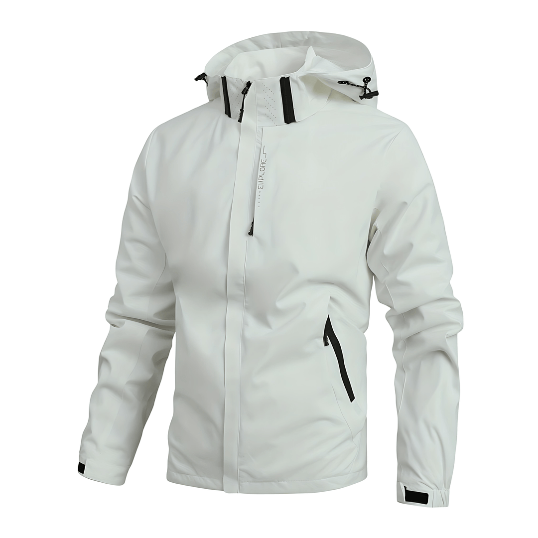 Mens Hooded Shell Jacket Technical Minimalist Design - BritishMode