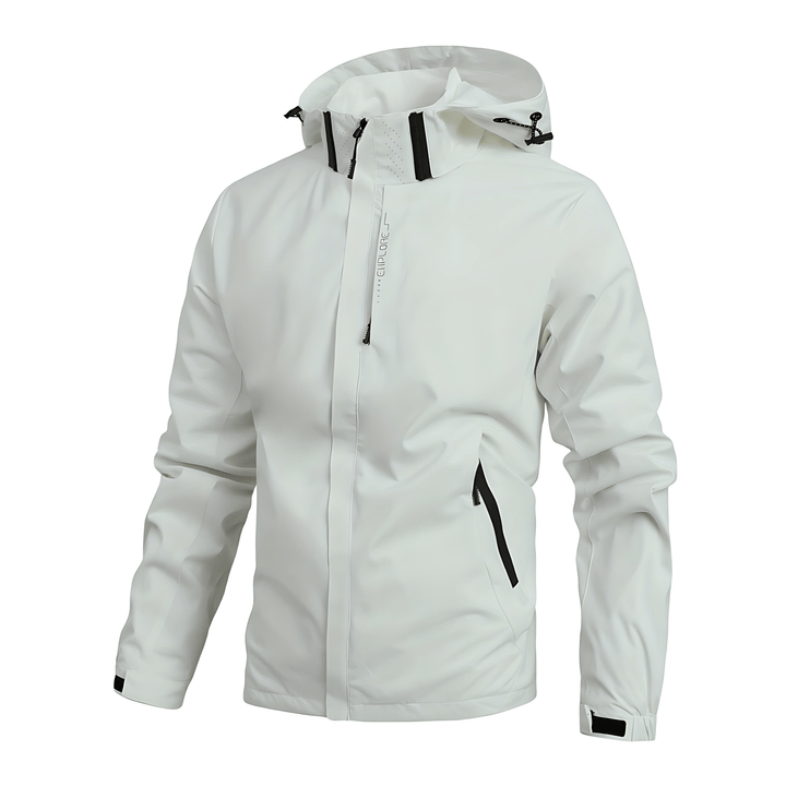 Mens Hooded Shell Jacket Technical Minimalist Design - BritishMode
