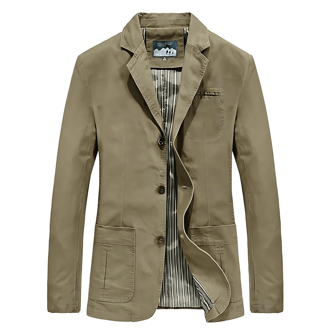 Mens Blazer Jacket Three-Button Style Tailored Fit - BritishMode