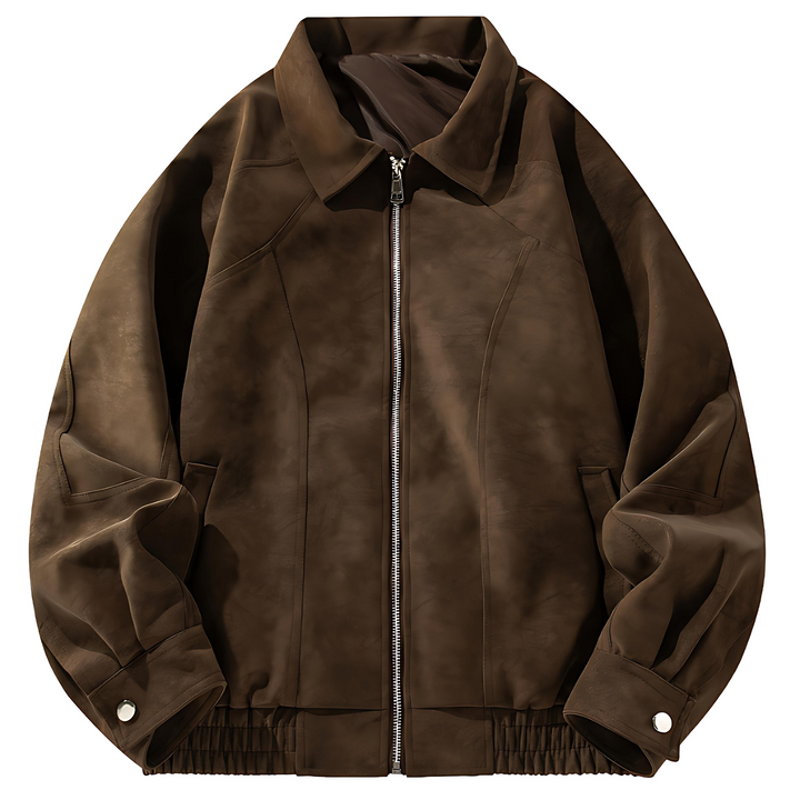 Mens Bomber Jacket Suede Touch Classic Fit - BritishMode