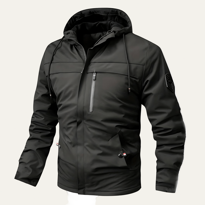 Mens Hooded Windbreaker Utility Field Jacket - BritishMode