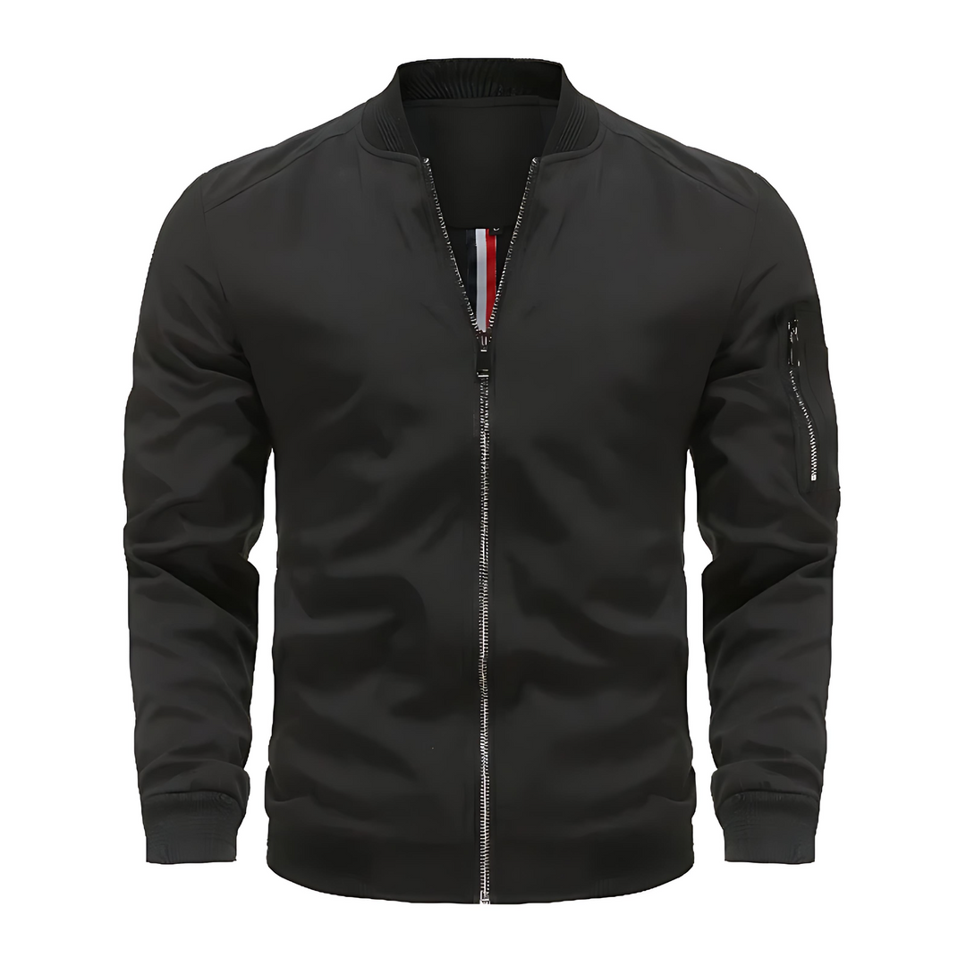 Mens Winter Bomber Jacket with Zip Closure - BritishMode