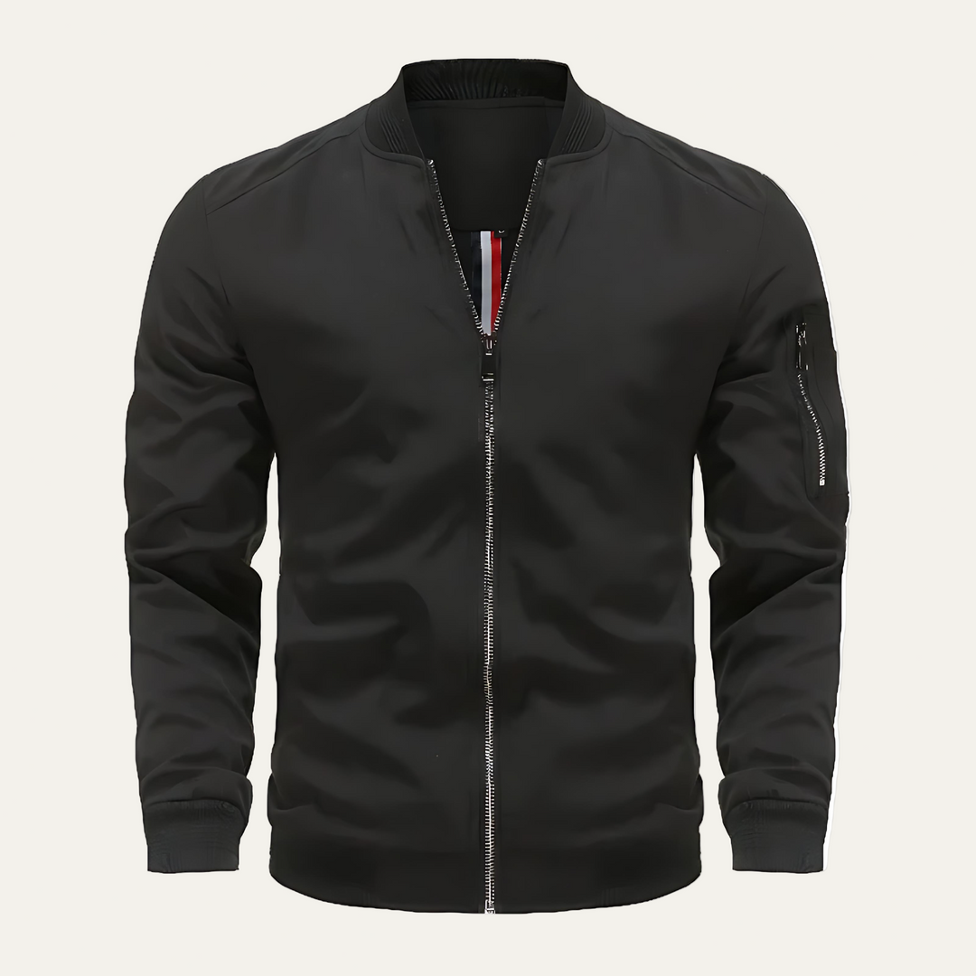 Mens Bomber Jacket Minimalist Placket Design - BritishMode