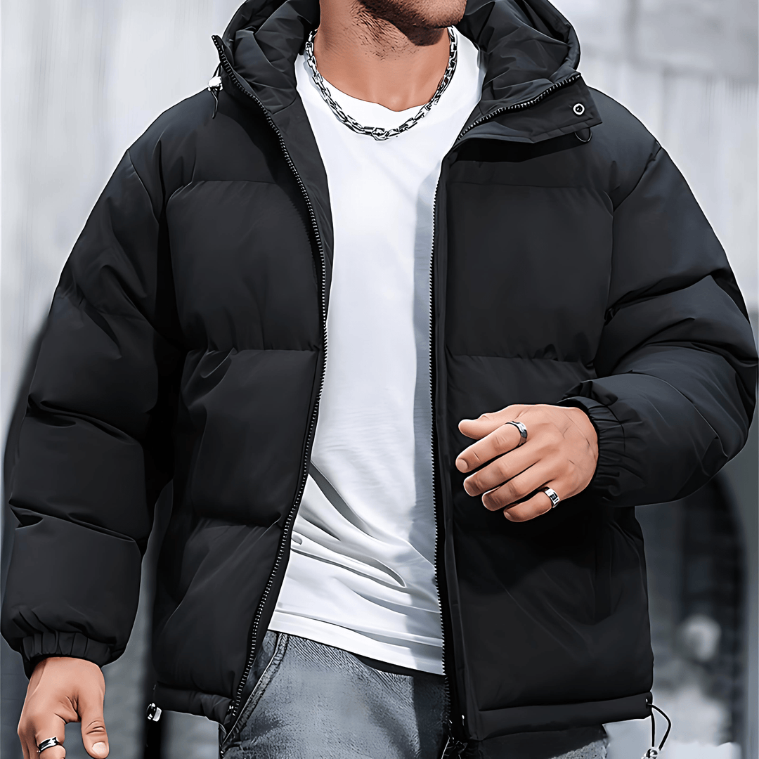 Unisex Puffer Jacket with Hood Winter Insulated - BritishMode