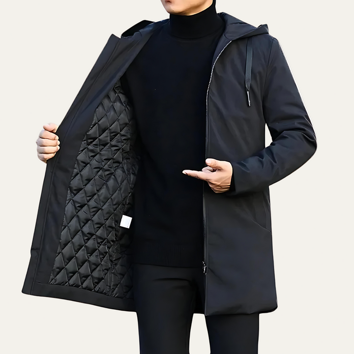 Mens Long Hooded Shell Parka Outerwear - BritishMode
