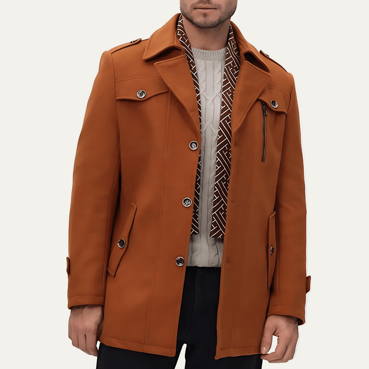 Mens Field Coat Single Breasted Utility Pockets - BritishMode
