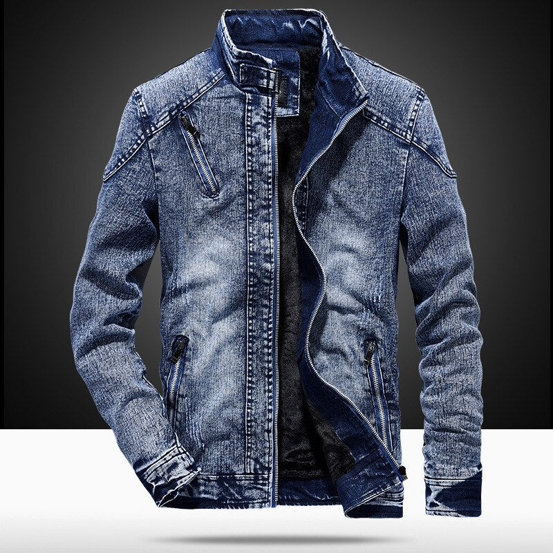 Mens Denim Jacket Cotton Casual Fit - BritishMode