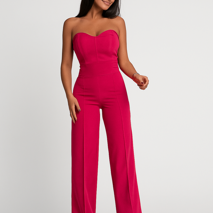 Womens Strapless Jumpsuit Elegant Fit