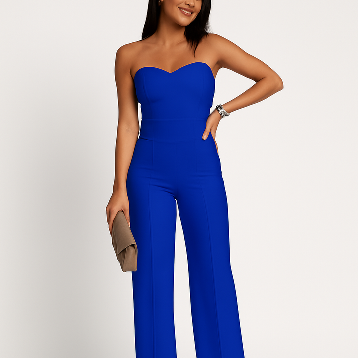 Womens Strapless Jumpsuit Elegant Fit