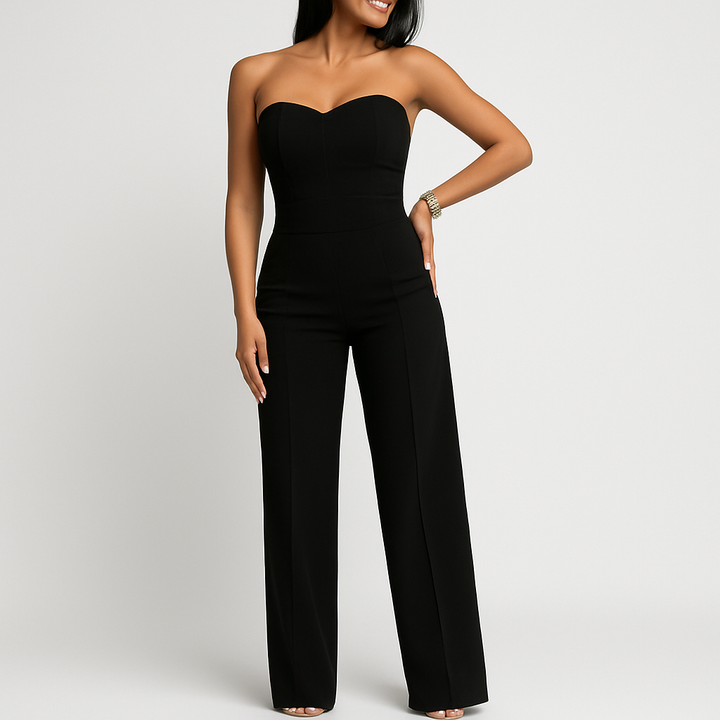 Womens Strapless Jumpsuit Elegant Fit
