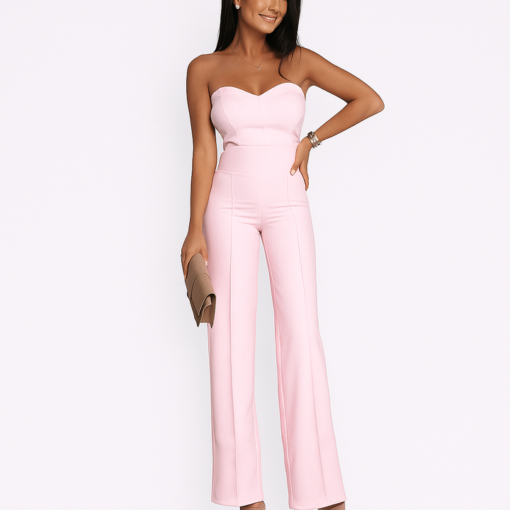 Womens Strapless Jumpsuit Elegant Fit