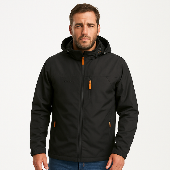 Mens Hooded Jacket Full Zip Multi Pocket Design - BritishMode