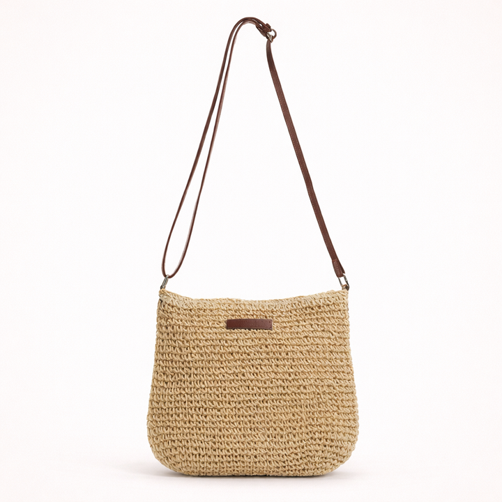 Womens Straw Crossbody Beach Bag Lightweight Summer Style - BritishMode