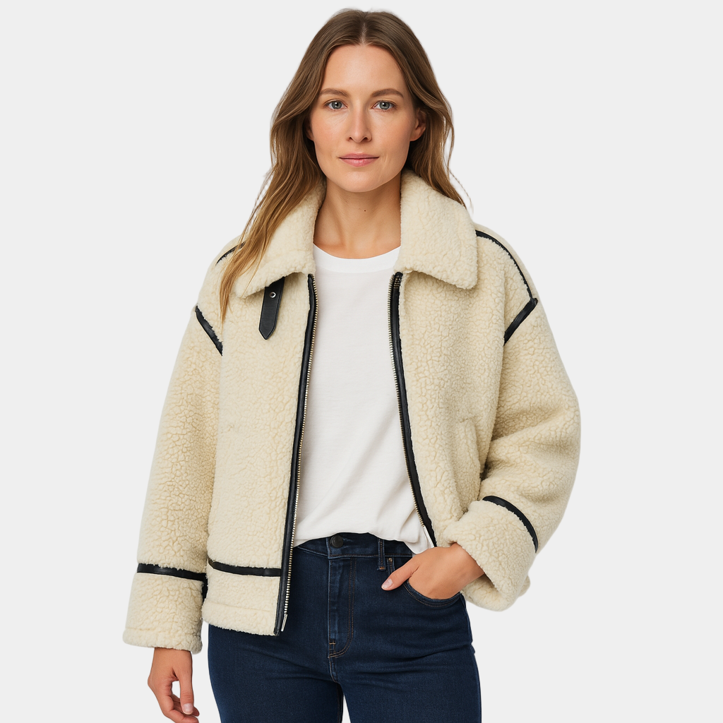 Womens Fleece Jacket with Zip-Up Cozy Fit - BritishMode