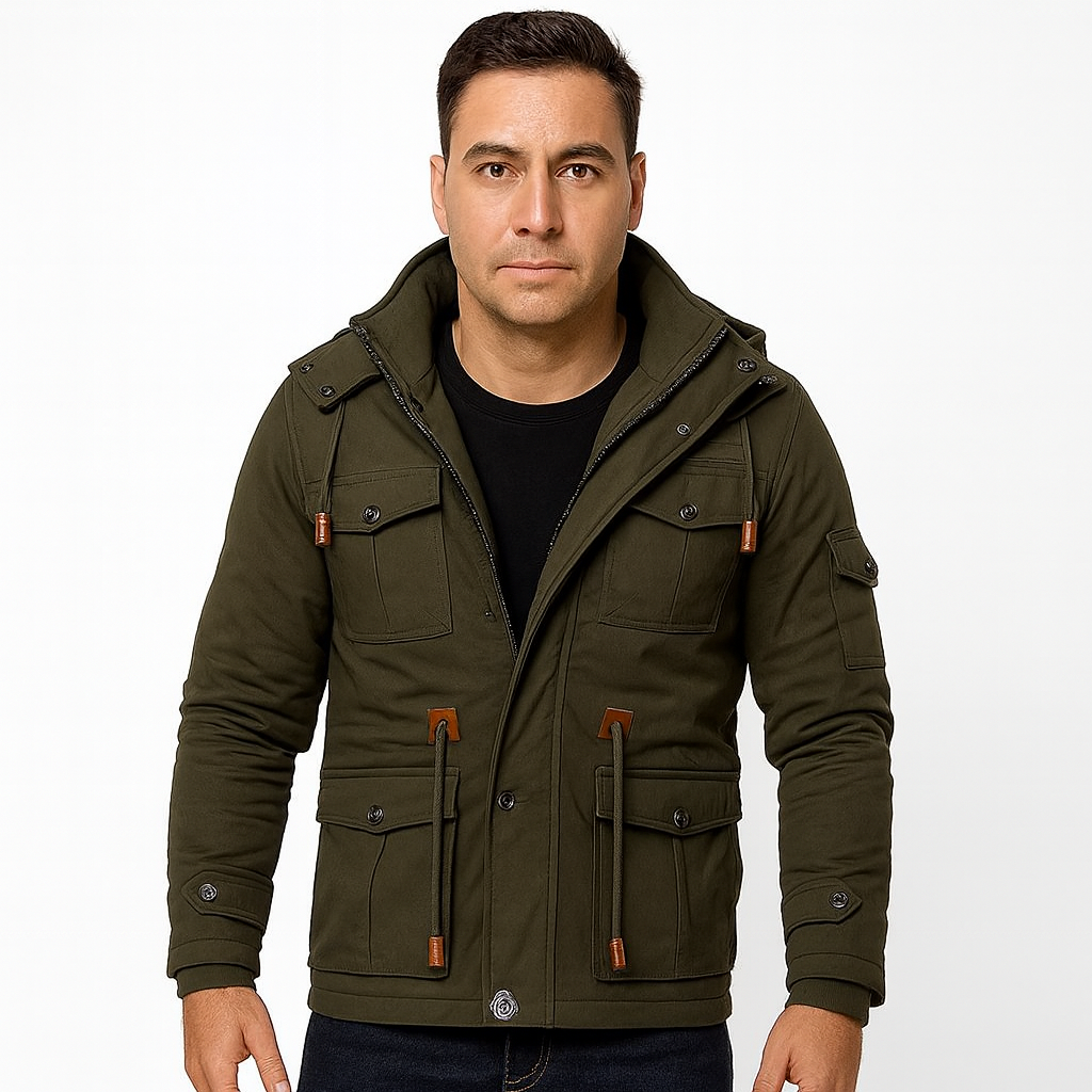Mens Winter Field Parka Faux Fur Lining Regular Fit - BritishMode