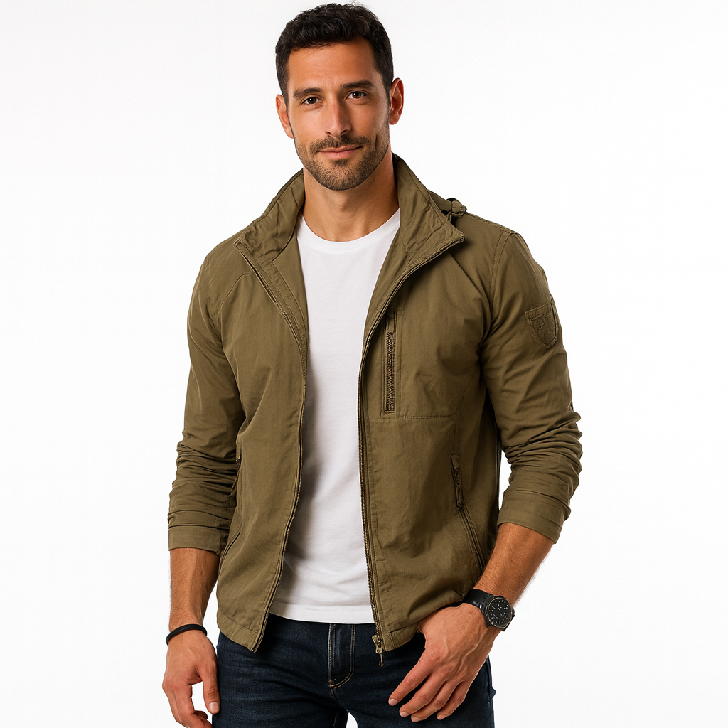 Mens Outdoor Jacket Full Zip Hooded - BritishMode