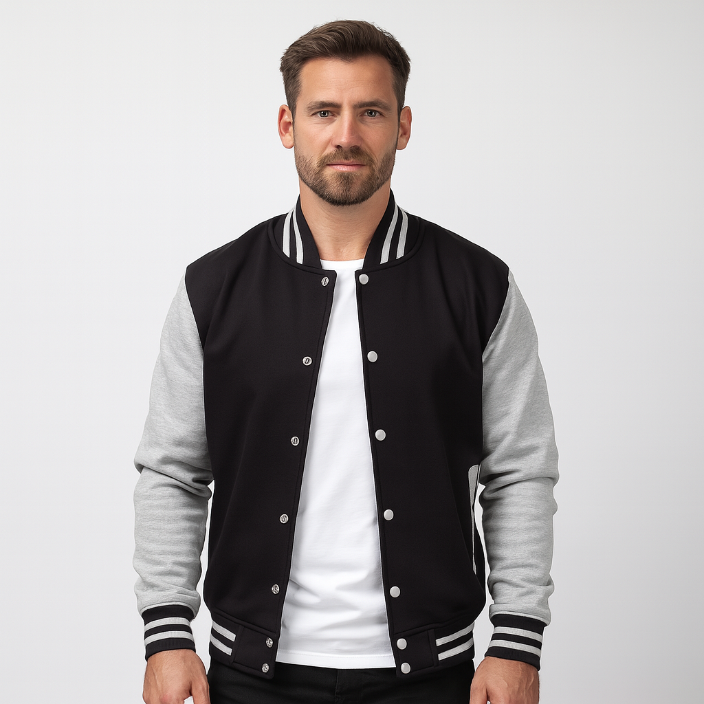 Mens Varsity Jacket Color Block Design Regular Fit - BritishMode