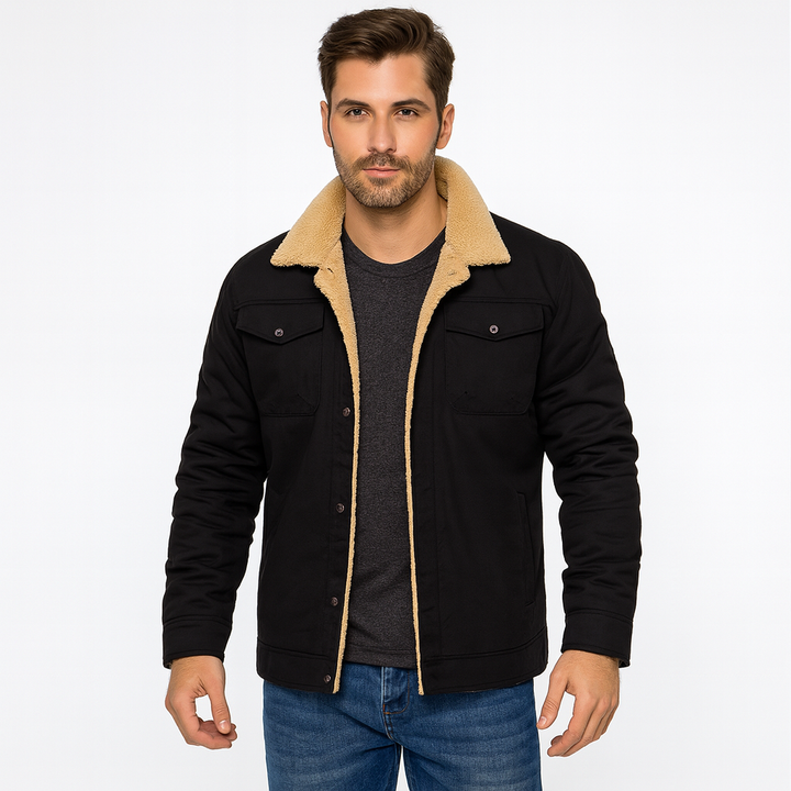 Mens Trucker Jacket with Sherpa Collar - BritishMode