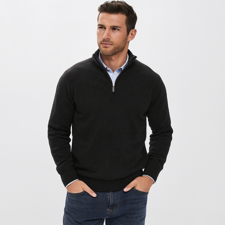 Mens Cashmere Knit Sweater Funnel Neck - BritishMode