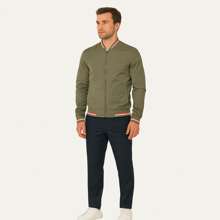 Mens Bomber Jacket Lightweight Striped Design