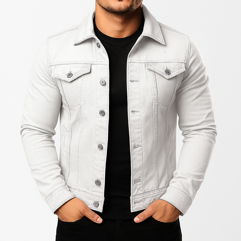 Mens Denim Jacket Casual Relaxed Fit