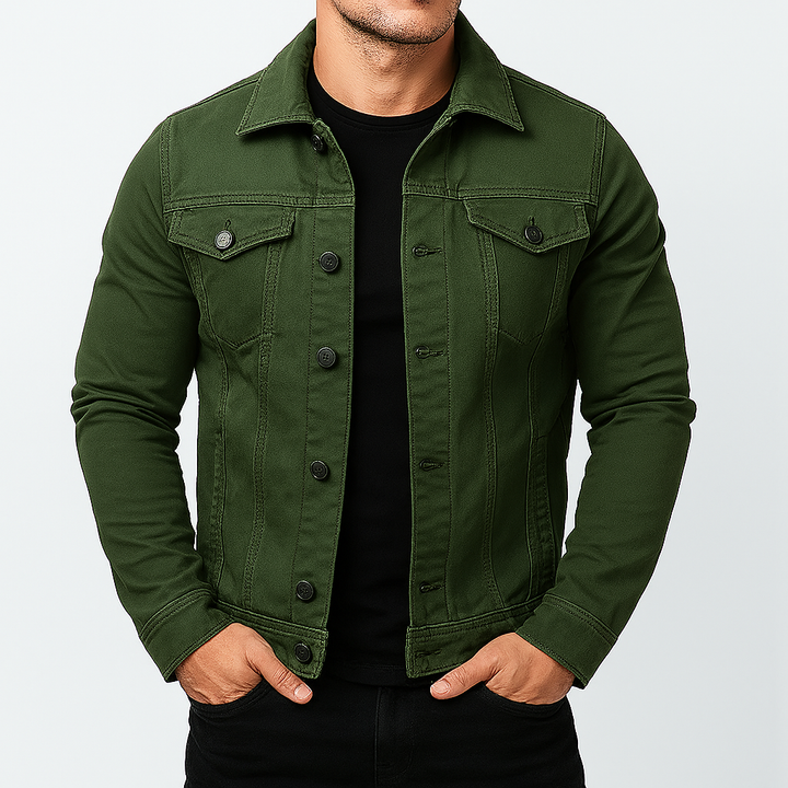 Mens Denim Jacket Casual Relaxed Fit - BritishMode
