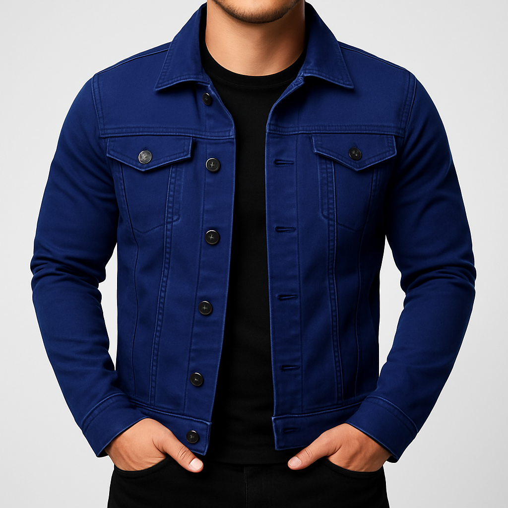 Mens Denim Jacket Casual Relaxed Fit