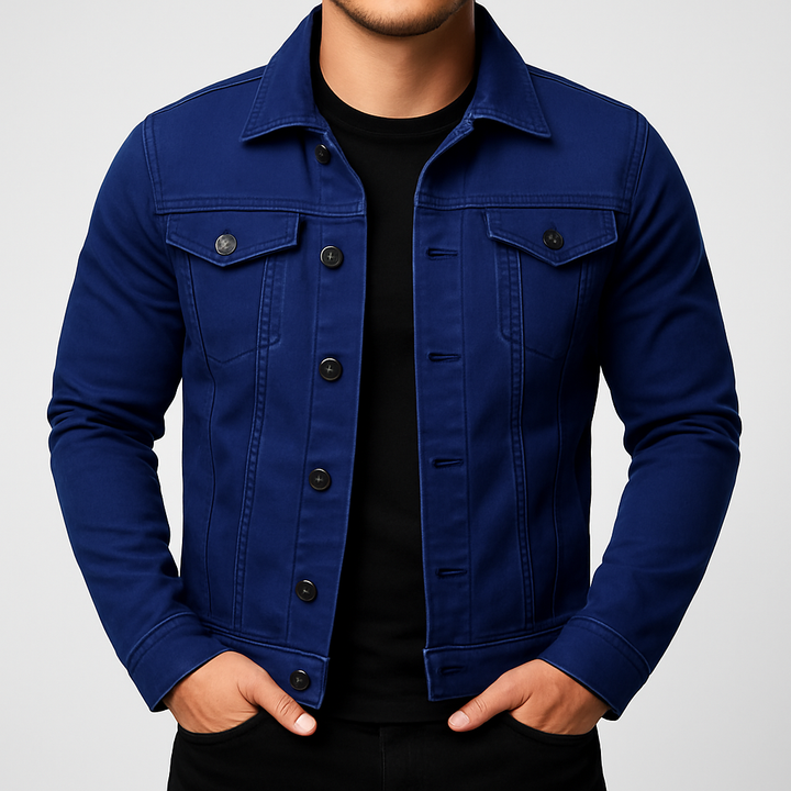 Mens Denim Jacket Casual Relaxed Fit