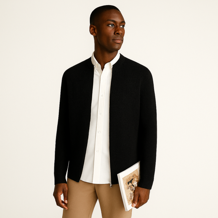 Mens Knit Cardigan with Zipper Casual Fit
