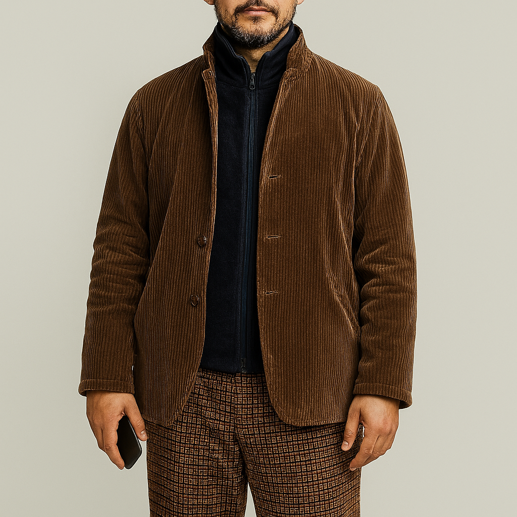 Mens Casual Jacket Retro Style Relaxed Fit