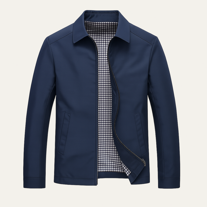 Mens Bomber Jacket Lightweight Check Lined Slim Fit