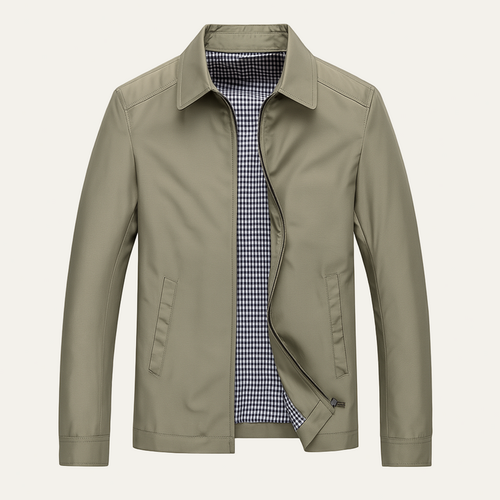 Mens Bomber Jacket Lightweight Check Lined Slim Fit