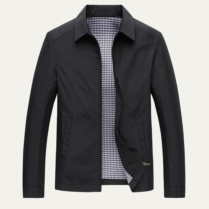 Mens Bomber Jacket Lightweight Check Lined Slim Fit - BritishMode