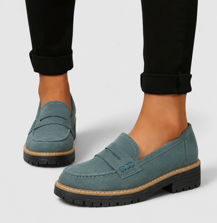 Womens Orthopedic Penny Loafers Chunky Sole