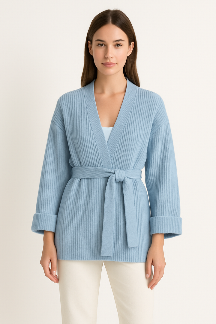 Womens Cable Knit Wrap Sweater Soft Fit - BritishMode